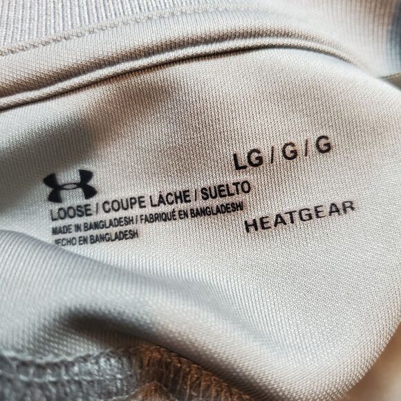 Under Armour Heat Gear Gray  BASEBALL Embroidered Print Polo Shirt Size Large - Picture 4 of 7